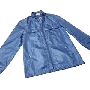 Stylish Unisex Blue Wind Breaker Jacket Vintage 90s Made In Canada